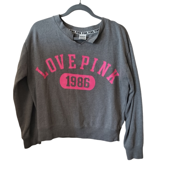 PINK Victoria's Secret Tops - PINK gray crewneck size small